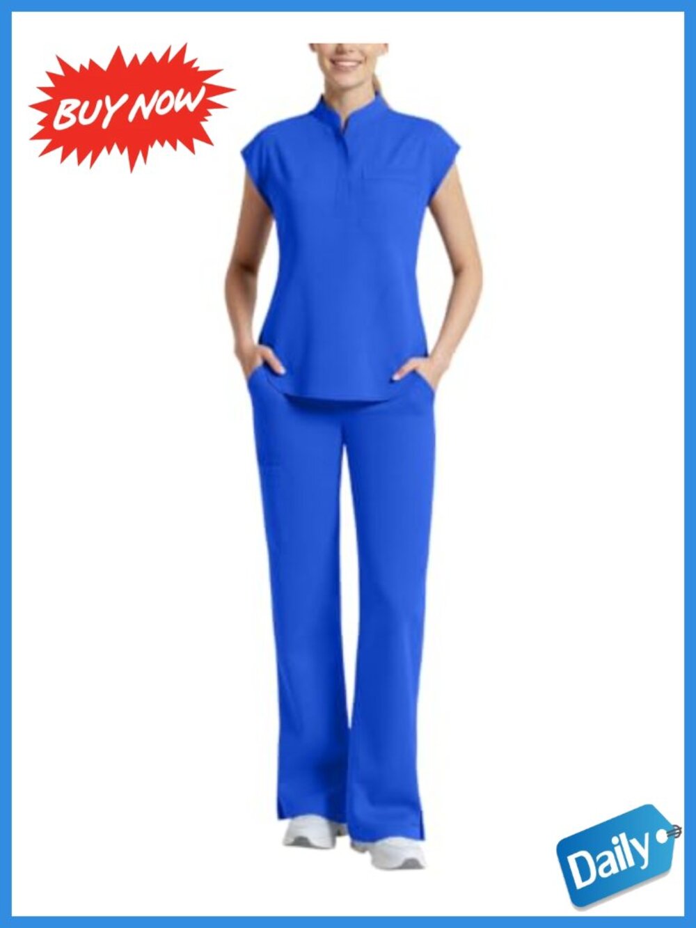 Women's Medical Scrub Set Sleeveless Top & Straight Leg Pants